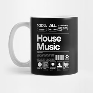 HOUSE MUSIC - Product Label (white) Mug
